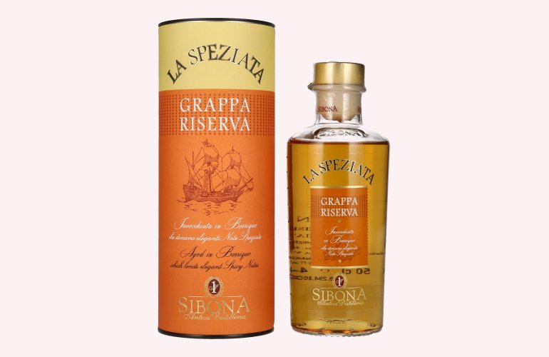 Sibona GRAPPA RISERVA La Speziata 44% Vol. 0,5l in Giftbox