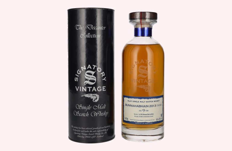 Signatory Vintage BUNNAHABHAIN STAOISHA 9 Years Old The Decanter Collection 2013 46% Vol. 0,7l en boîte cadeau