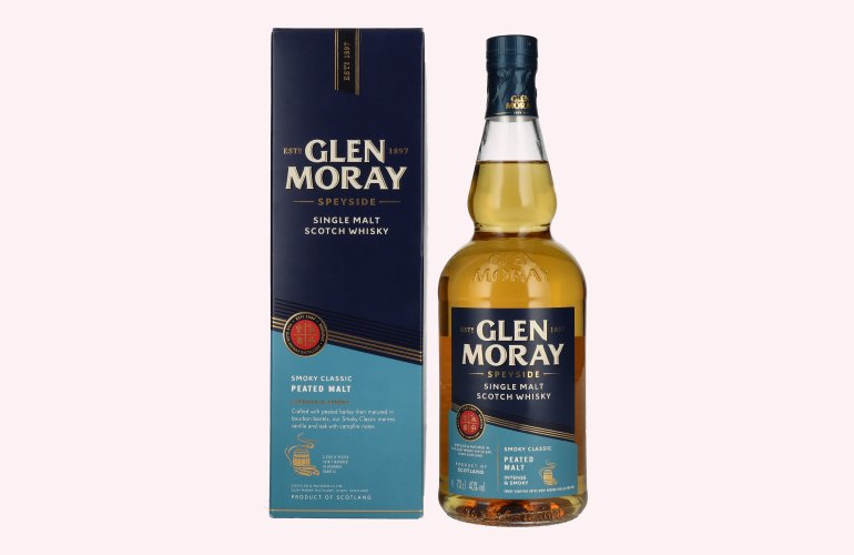 Glen Moray Smoky Classic Peated Single Malt 40% Vol. 0,7l in Geschenkbox