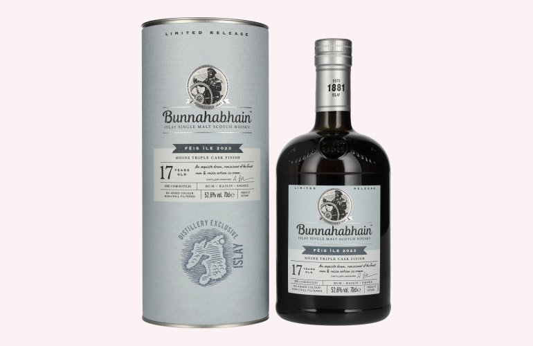 Bunnahabhain 17 Years Old MÒINE TRIPLE CASK Limited Release Fèis Ìle 2023 52,6% Vol. 0,7l in Geschenkbox