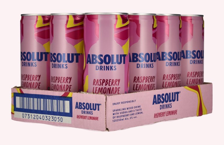 Absolut Raspberry 5% Vol. 12x0,25l Dosen