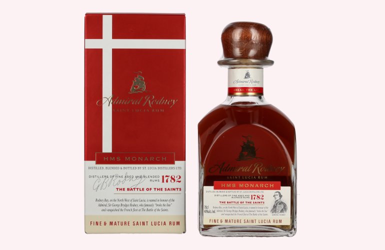 Admiral Rodney HMS MONARCH Saint Lucia Rum 40% Vol. 0,7l in Geschenkbox