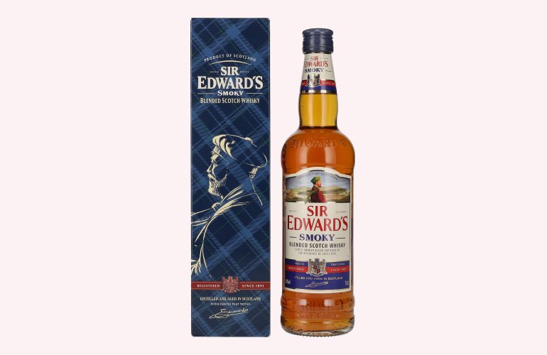 Sir Edward's SMOKY Blended Scotch Whisky 40% Vol. 0,7l en boîte cadeau