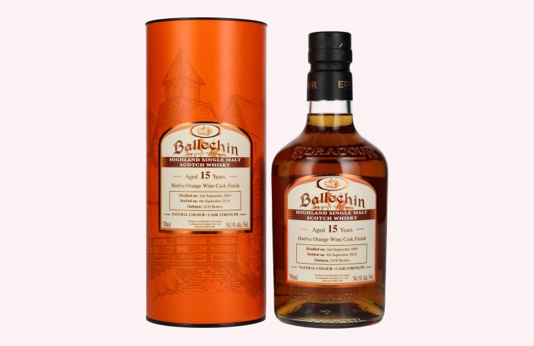 Edradour Ballechin 15 Years Old Huelva Orange Wine Cask Single Malt Cask Strength 2009 54,1% Vol. 0,7l in Giftbox