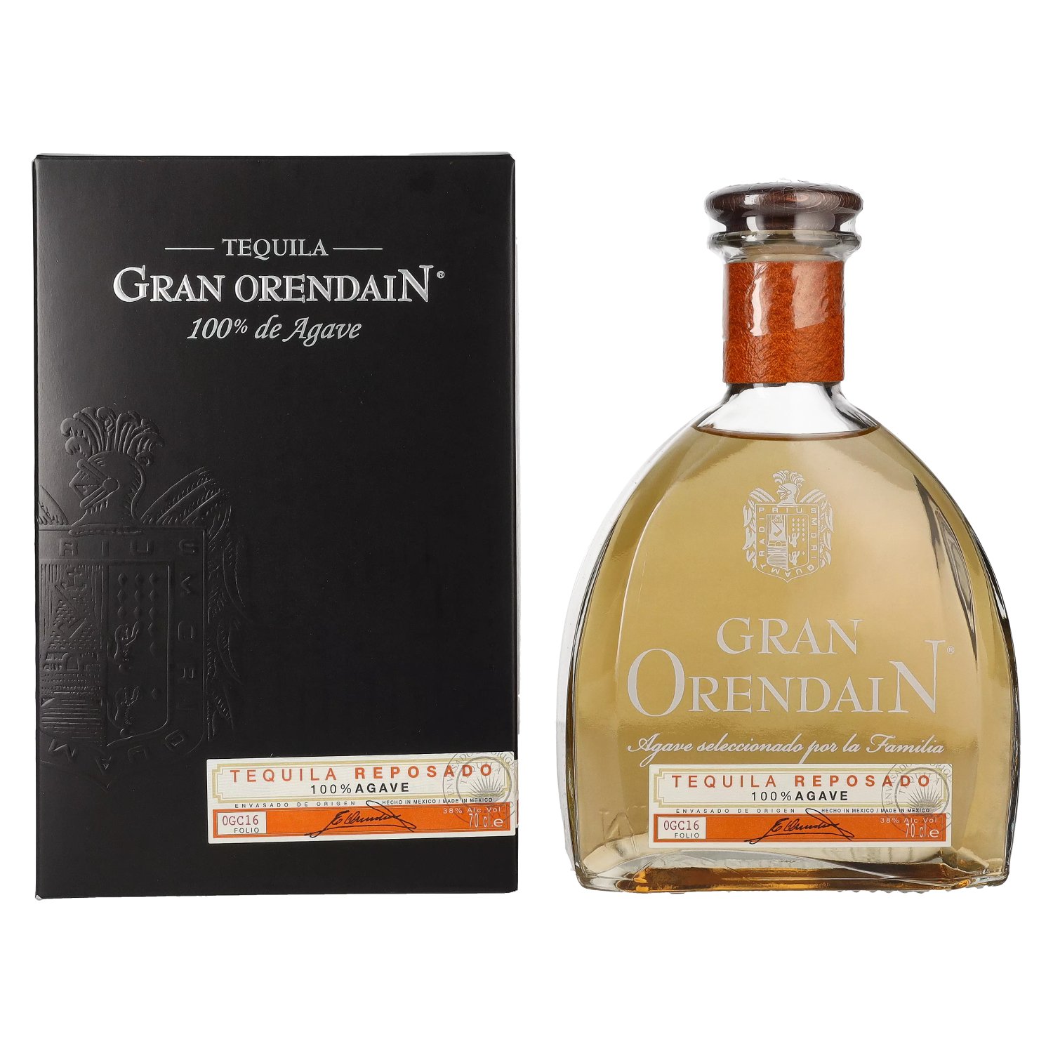 0,7l 100% Vol. Giftbox Orendain Tequila 38% Gran Agave REPOSADO in