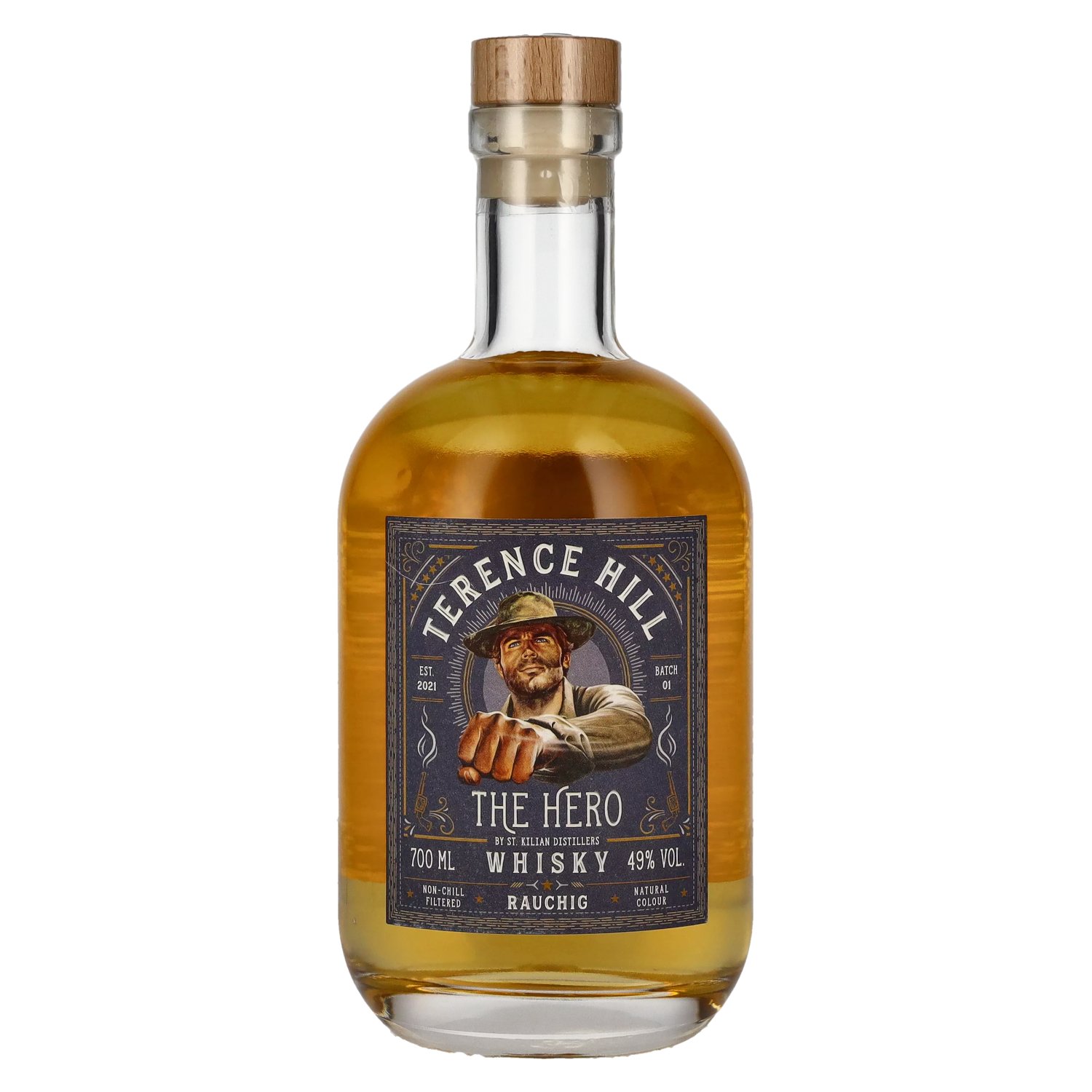 Vol. Rauchig Whisky THE HERO 0,7l Terence 49% Hill