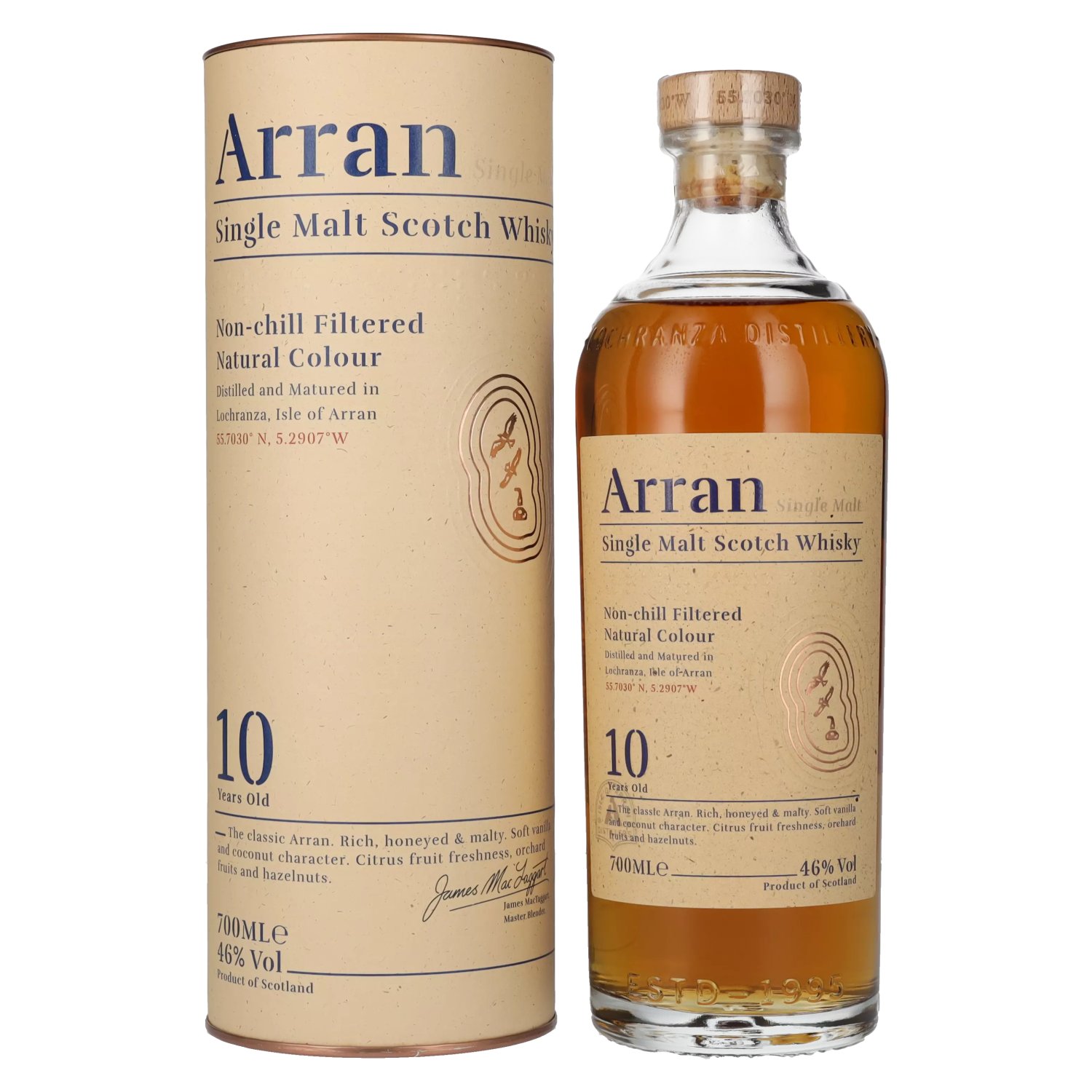 Scotch Malt Arran 10 46% in Old Vol. Whisky Single Years Geschenkbox 0,7l