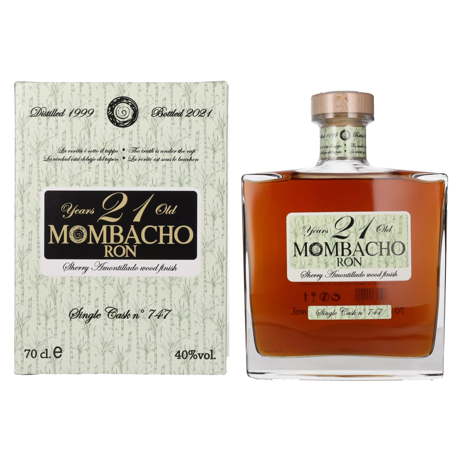 Sherry Giftbox Mombacho Vol. 40% 0,7l in Years Ron Finish Amontillado Old 21 Wood