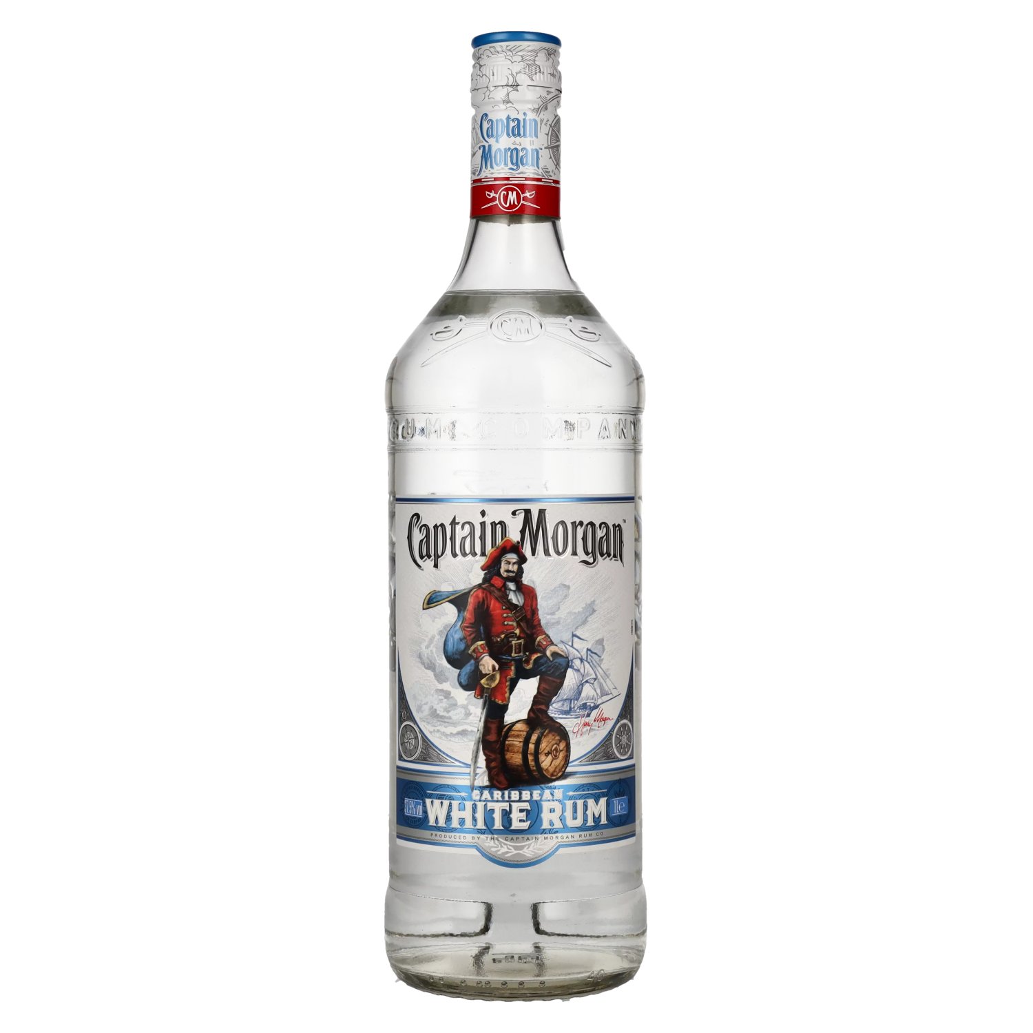 1l Captain - 37,5% White delicando Rum Vol. Morgan