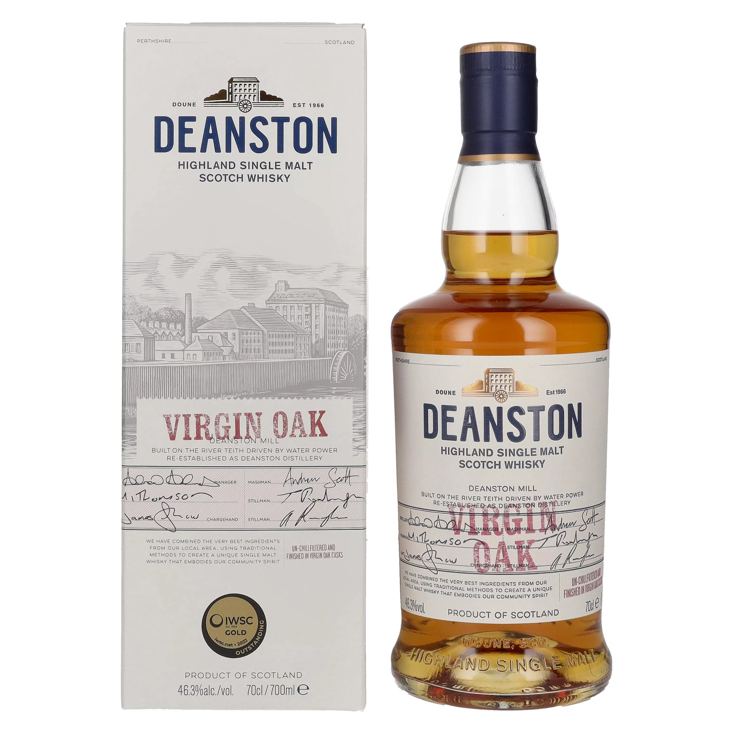 Single 46,3% Geschenkbox OAK Deanston in Highland 0,7l VIRGIN Malt Vol.