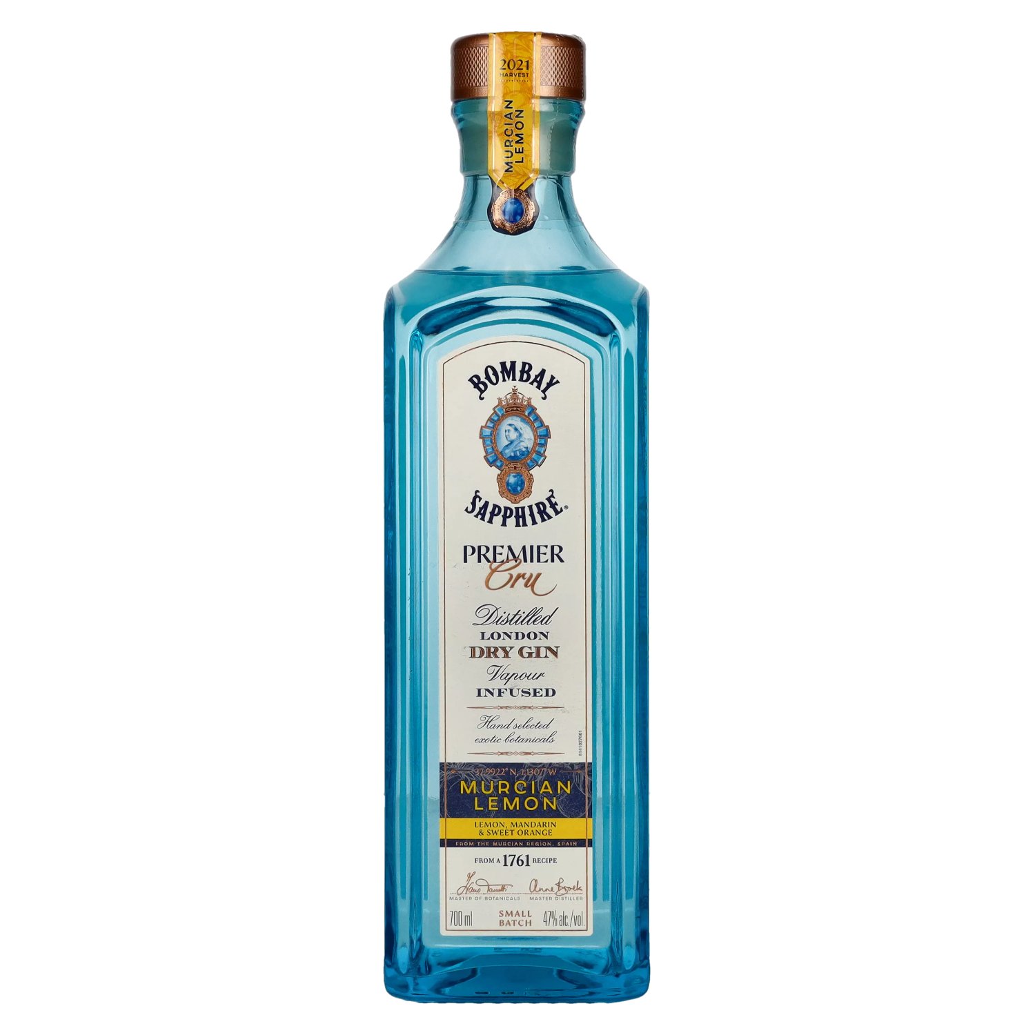 Bombay SAPPHIRE PREMIER Cru London Gin 0,7l Murcian 47% Vol. Dry Lemon