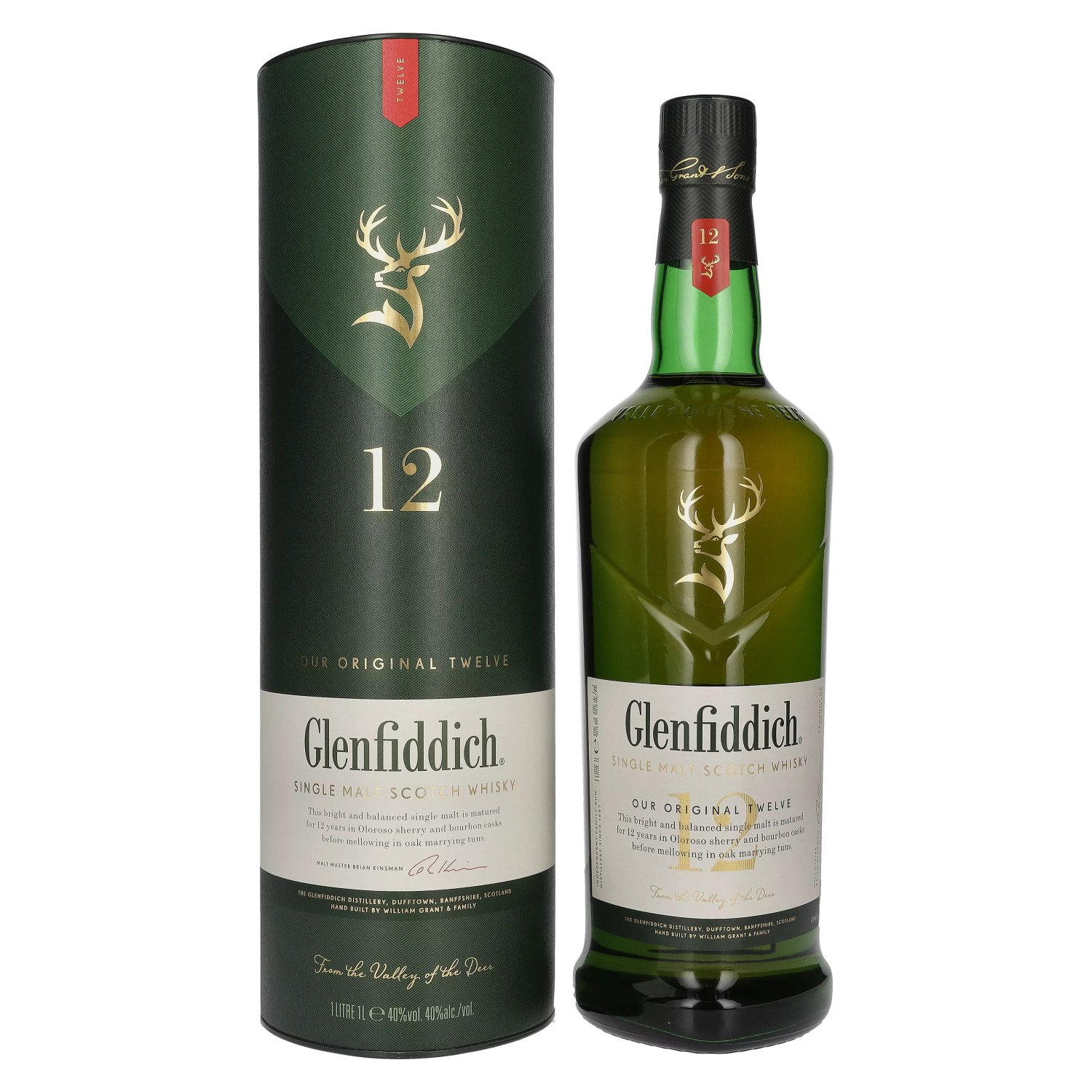 12 in Scotch Vol. Geschenkbox Malt Glenfiddich Single 40% Old 1l Years Whisky