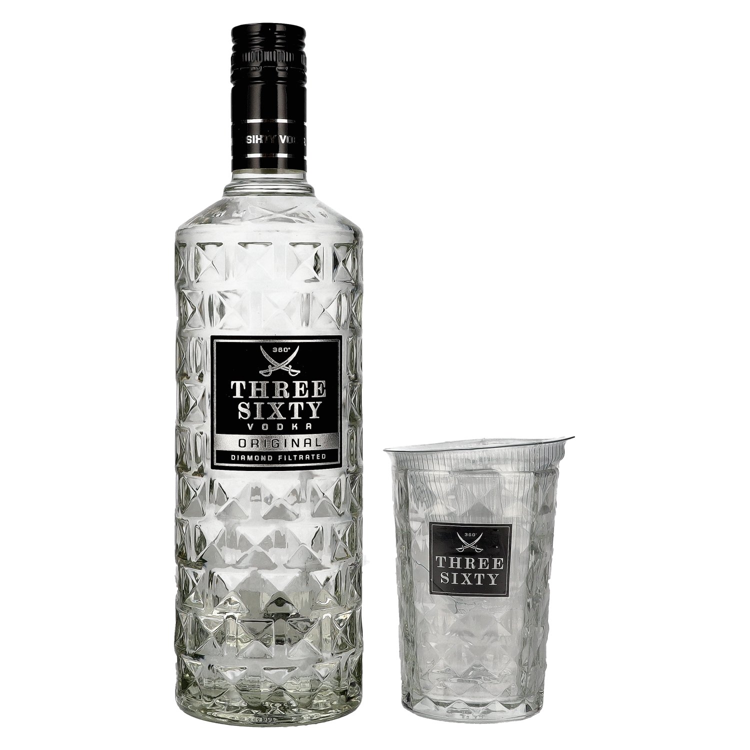 Three Sixty Vodka 37,5% Vol. with glass 0,7l