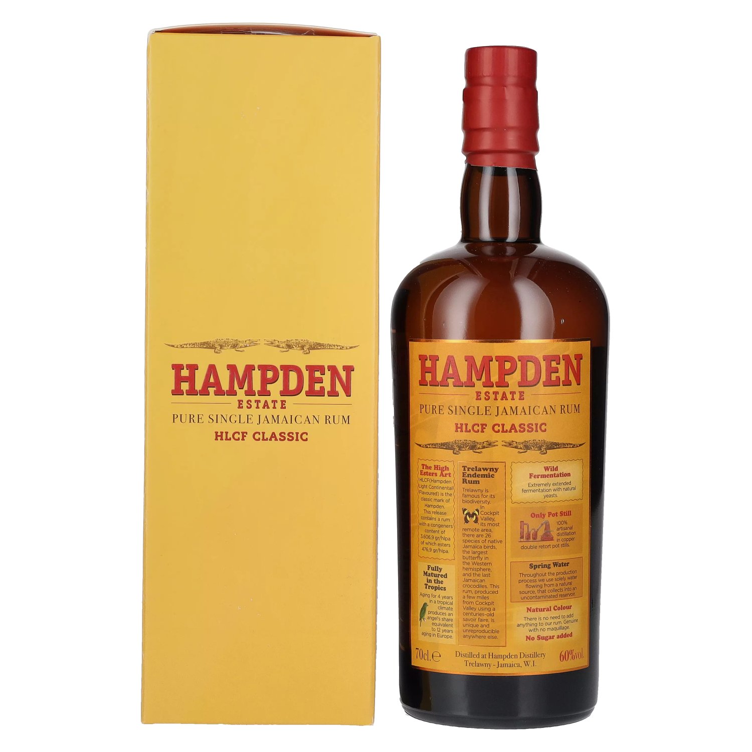 CLASSIC Rum 60% Giftbox HLCF Jamaican Vol. Estate Hampden Single Pure in 0,7l