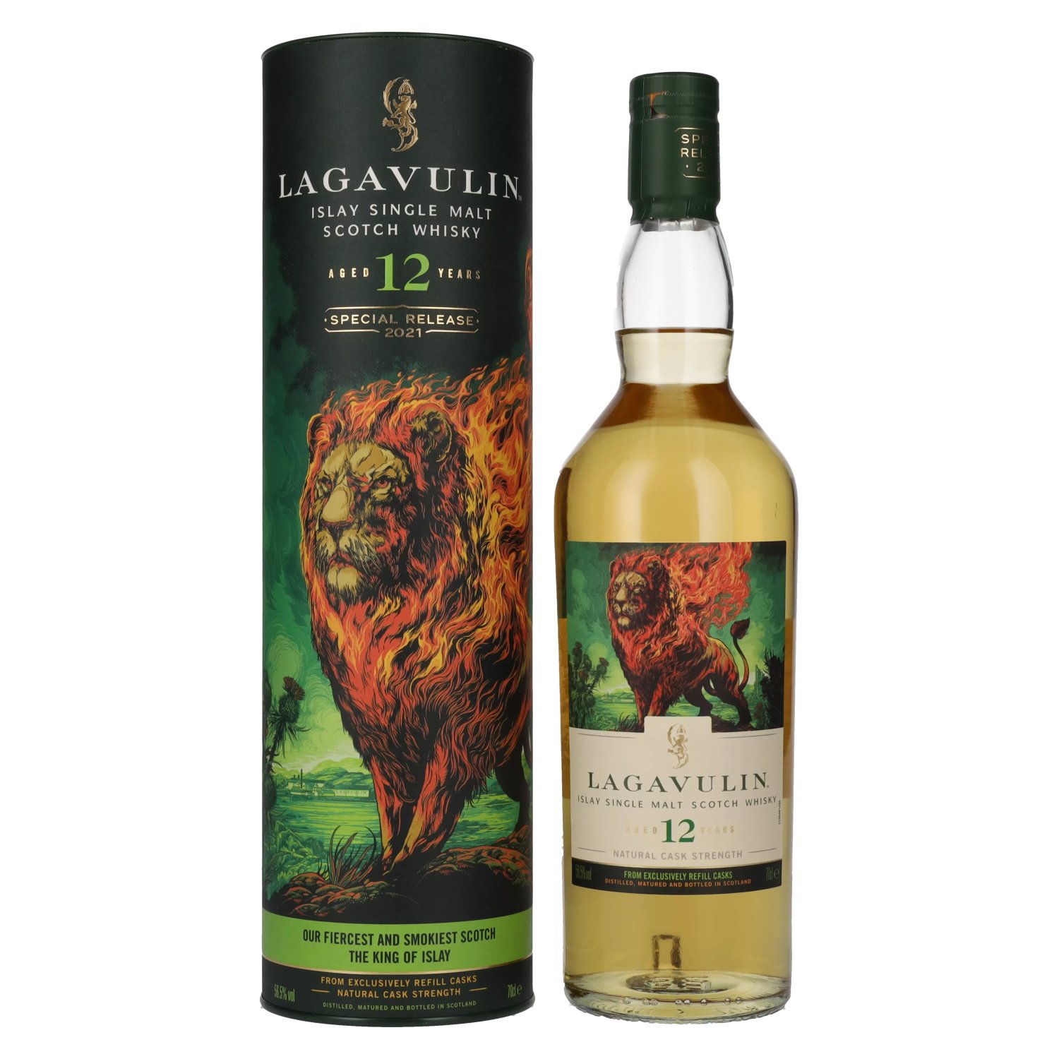 Release Special Lagavulin 56,5% 2021 12 in LION\'S Geschenkbox FIRE Old Years Vol. THE 0,7l