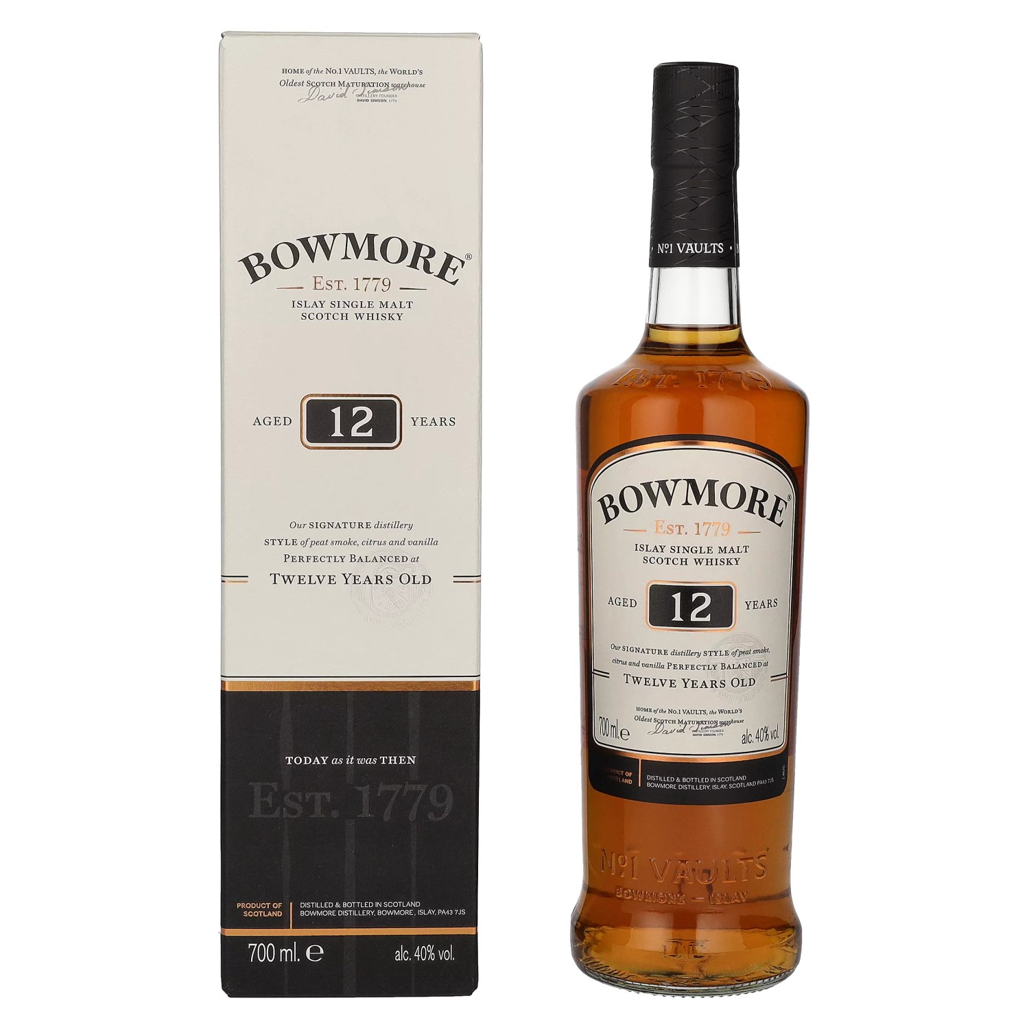Bowmore 12 Years Old Vol. 0,7l 40% Malt in Geschenkbox Single Islay