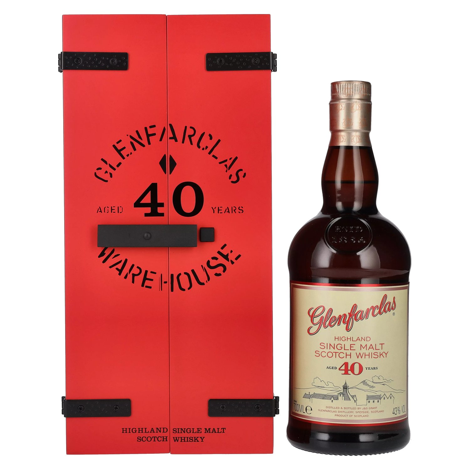 Vol. Single Scotch Years 43% Whisky Highland Geschenkbox Old 0,7l Glenfarclas 40 in Malt