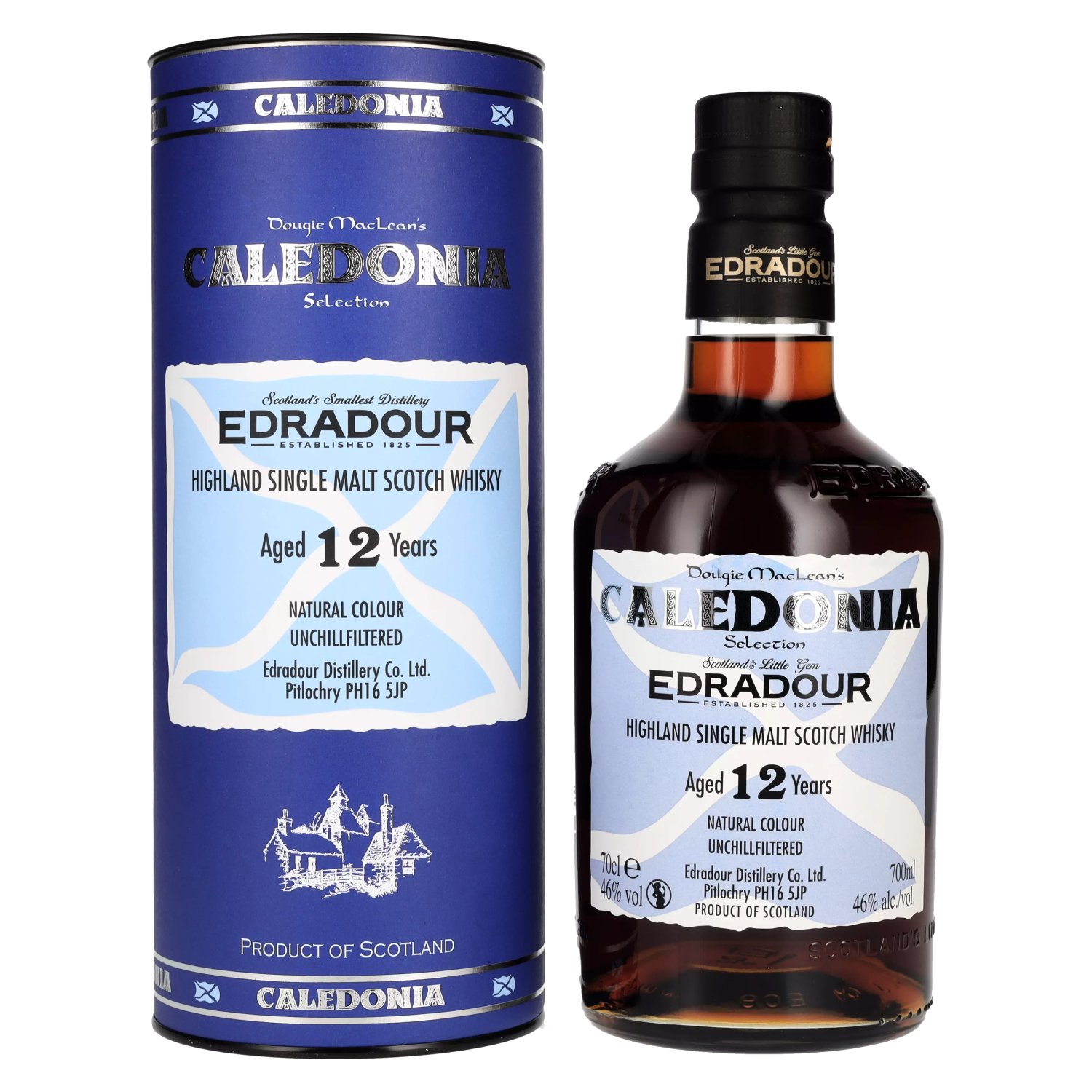 Scotch CALEDONIA Edradour Single in 46% Old Malt Highland Years Vol. Whisky 0,7l 12 Geschenkbox