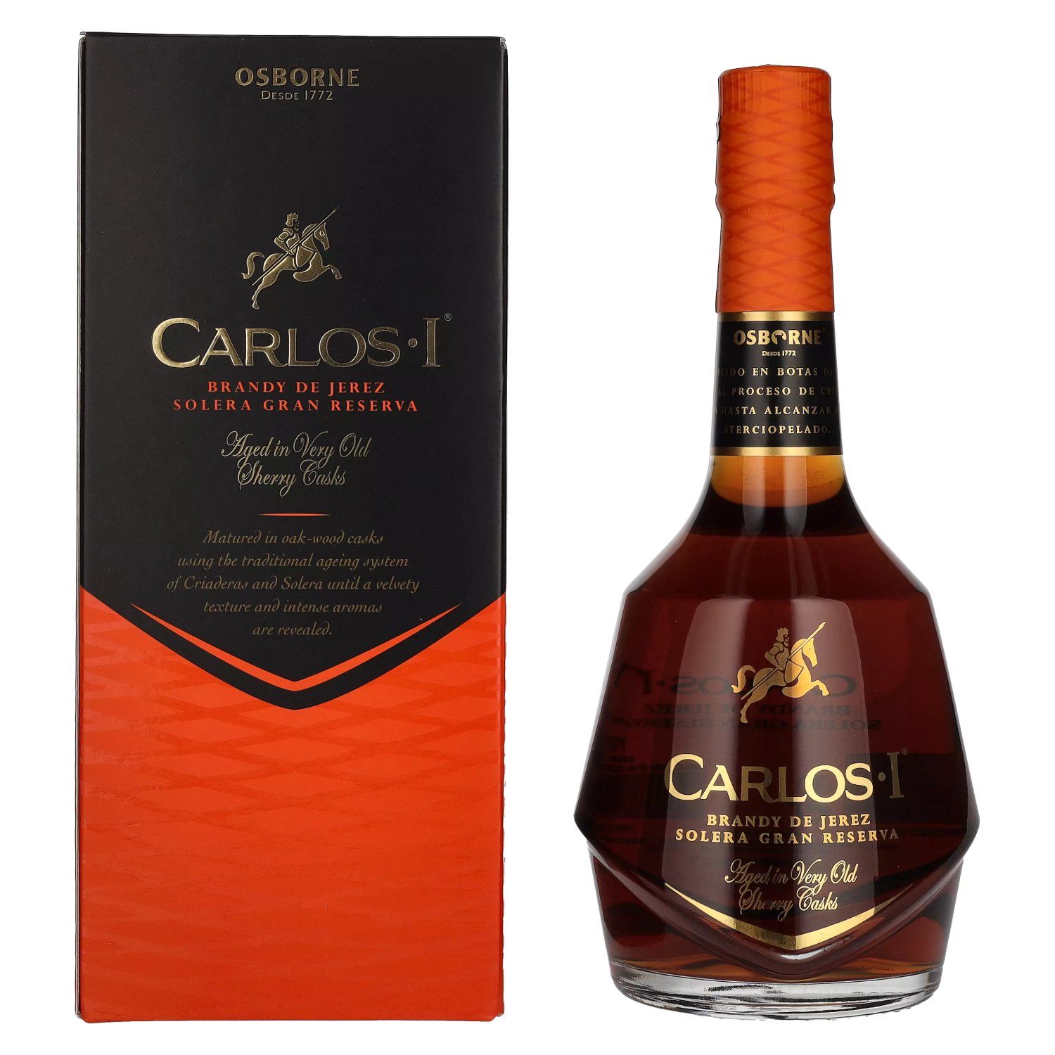Carlos I Brandy 0,7l Vol. 40% Solera in Casks Reserva de Sherry Giftbox Gran Jerez