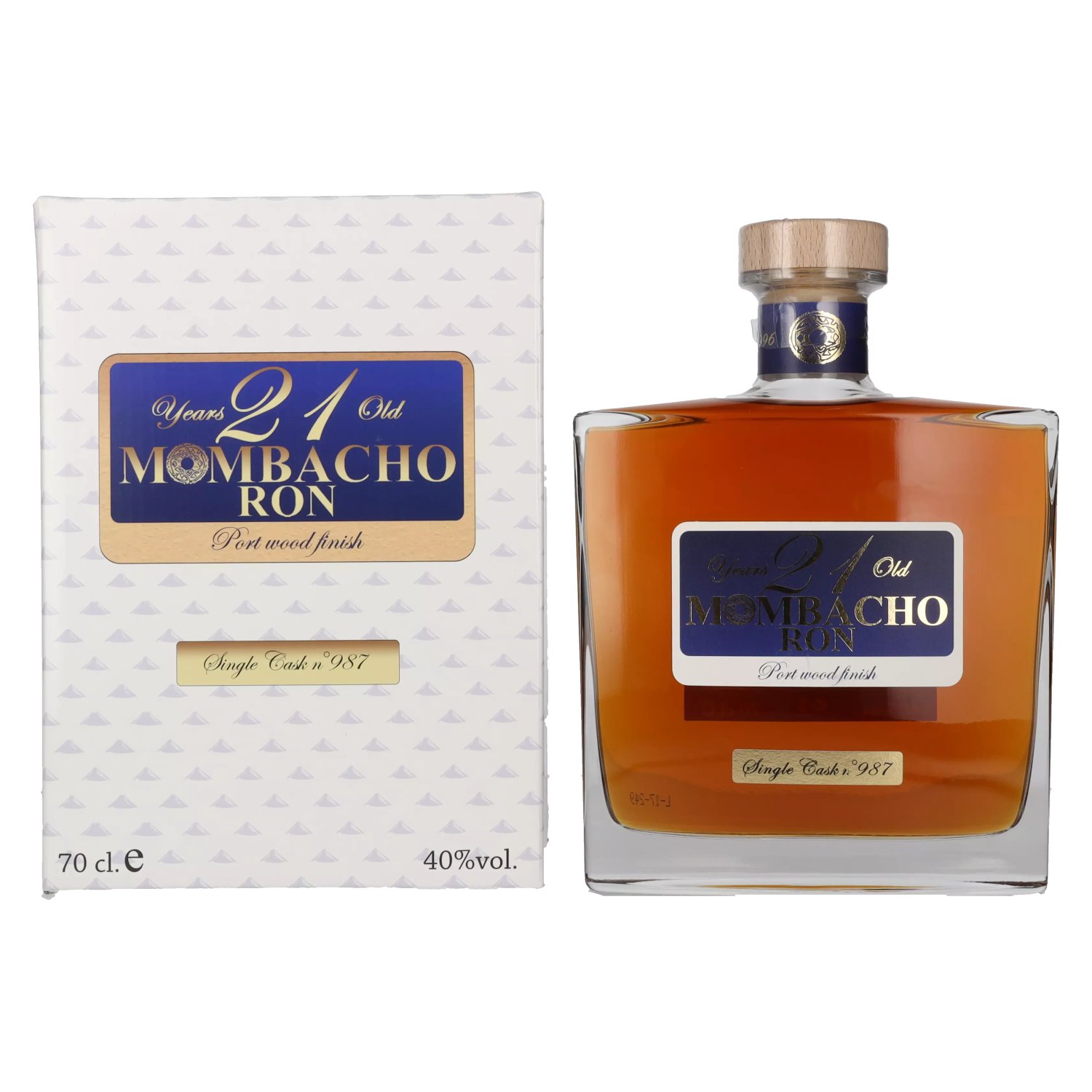 Giftbox Mombacho 40% Port 0,7l in Old Finish Vol. Ron Wood 21 Years