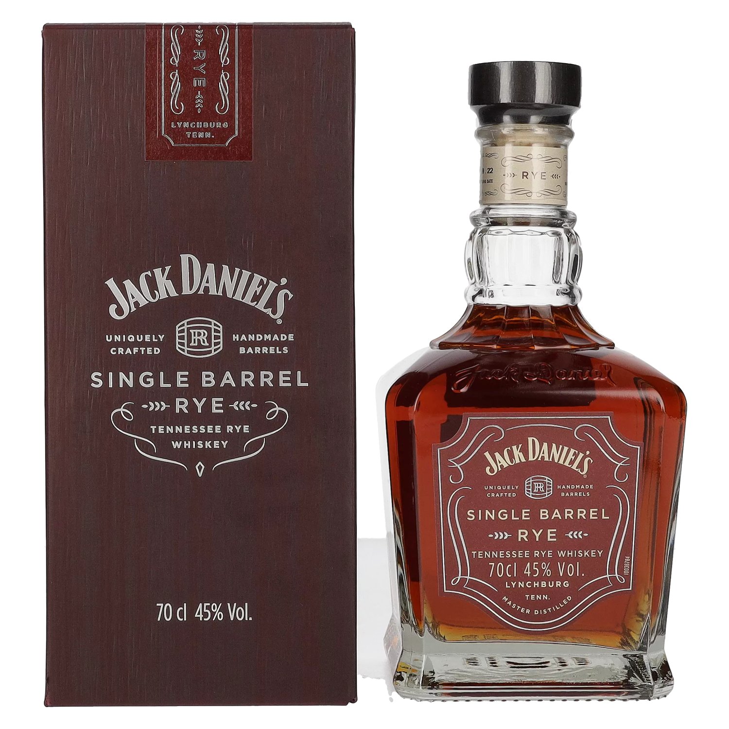 0,7l Jack RYE SINGLE Daniel\'s 45% Whiskey in Tennessee Giftbox BARREL Vol.