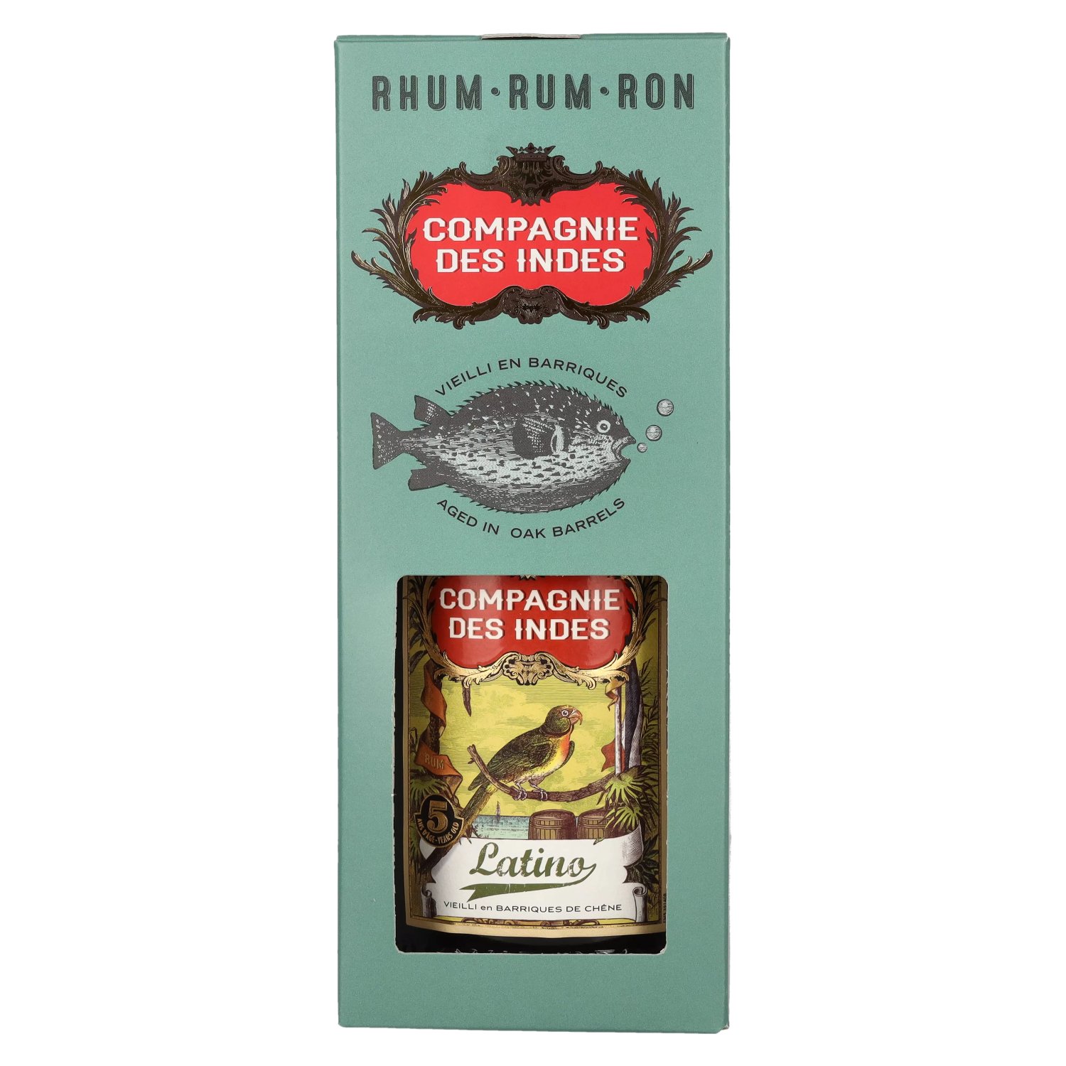 Compagnie des Indes Rum 0,7l Vol. 40% ans 5 in Giftbox Latino
