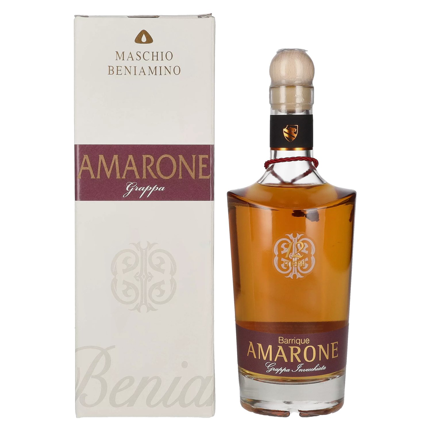 AMARONE Barrique Mesi 12 Grappa Maschio in Beniamino 0,7l 40% in Giftbox Invecchiata Vol.