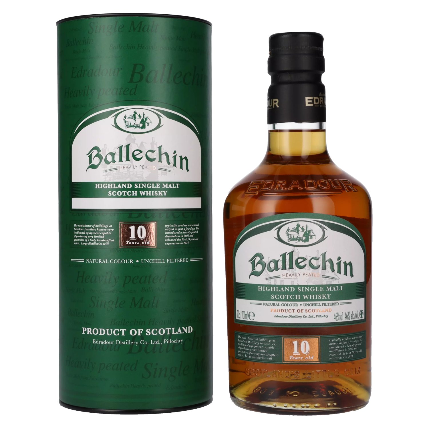 in 10 Edradour 46% Single 0,7l Vol. Ballechin Highland Malt Geschenkbox Old Years