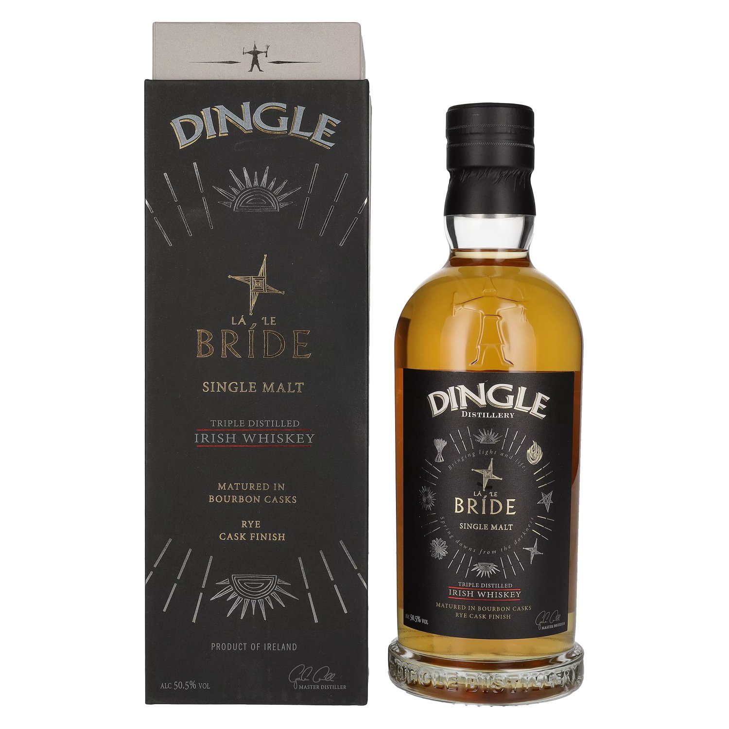 Distilled Dingle Irish Geschenkbox Malt Triple Vol. LÁ BRÍDE \'LE Single Whiskey in 50,5% 0,7l