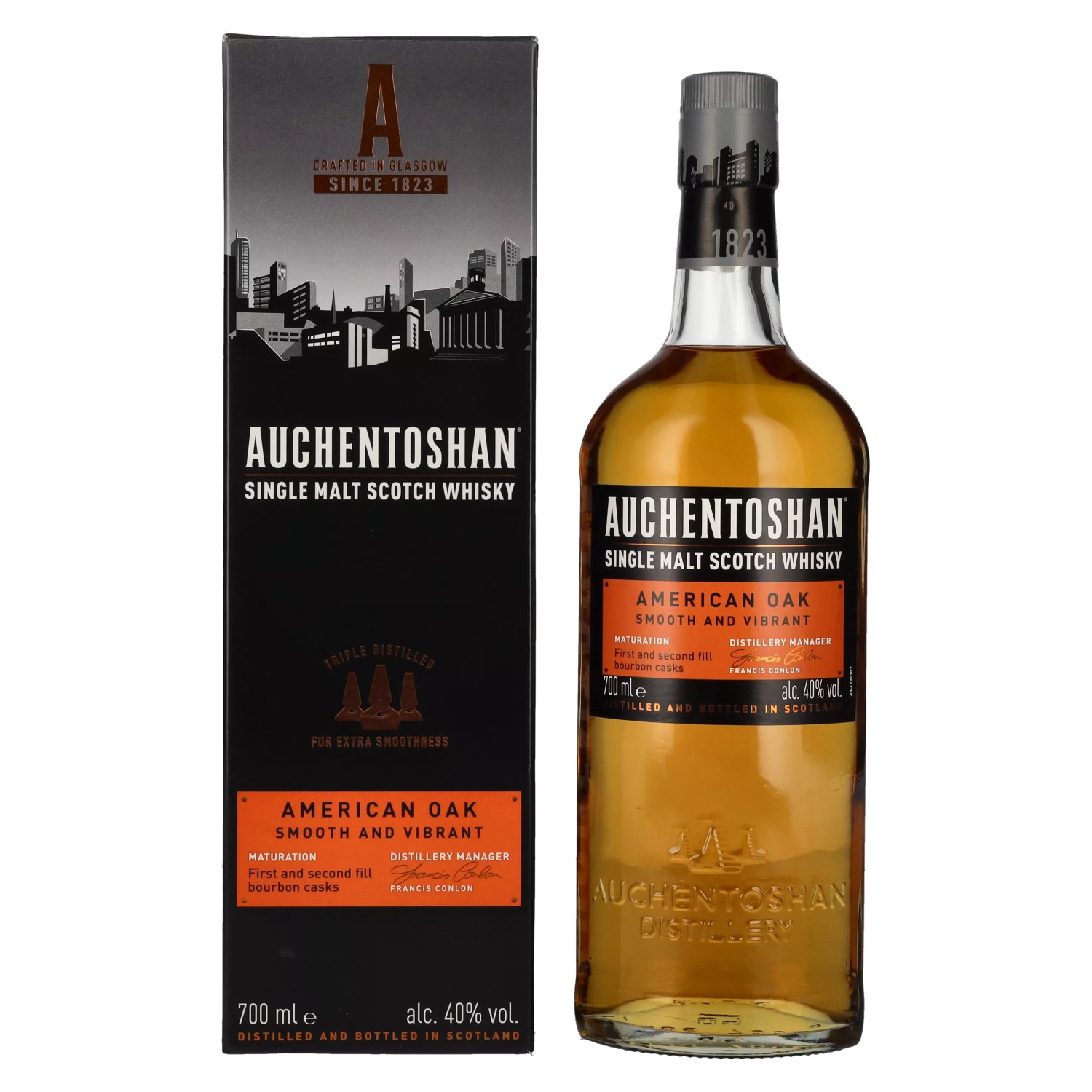 Auchentoshan AMERICAN OAK Geschenkbox in Malt 0,7l Single Scotch Vol. Whisky 40