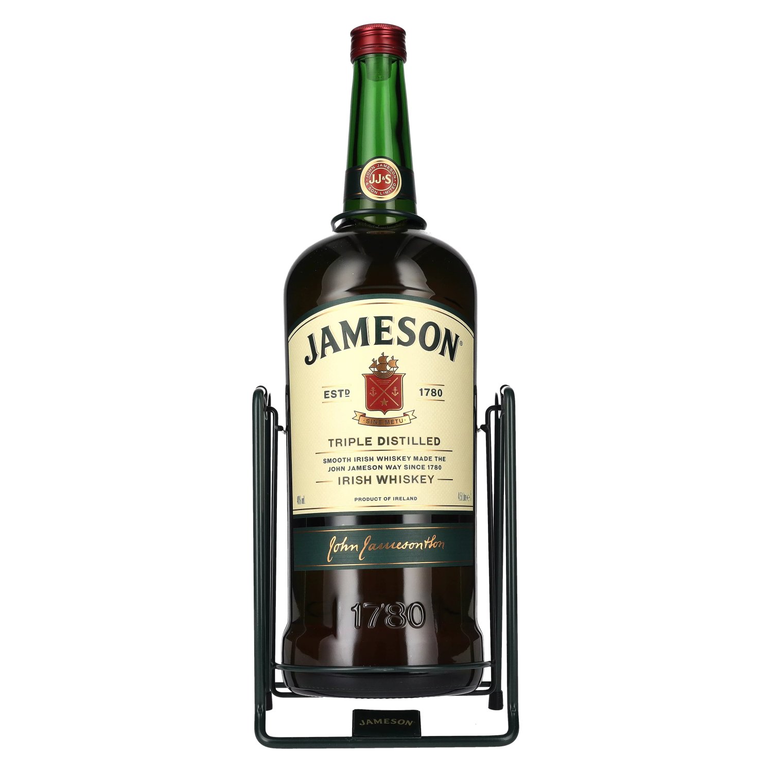 Schwenkständer with Whiskey Jameson Triple Vol. 4,5l Distilled Irish 40%