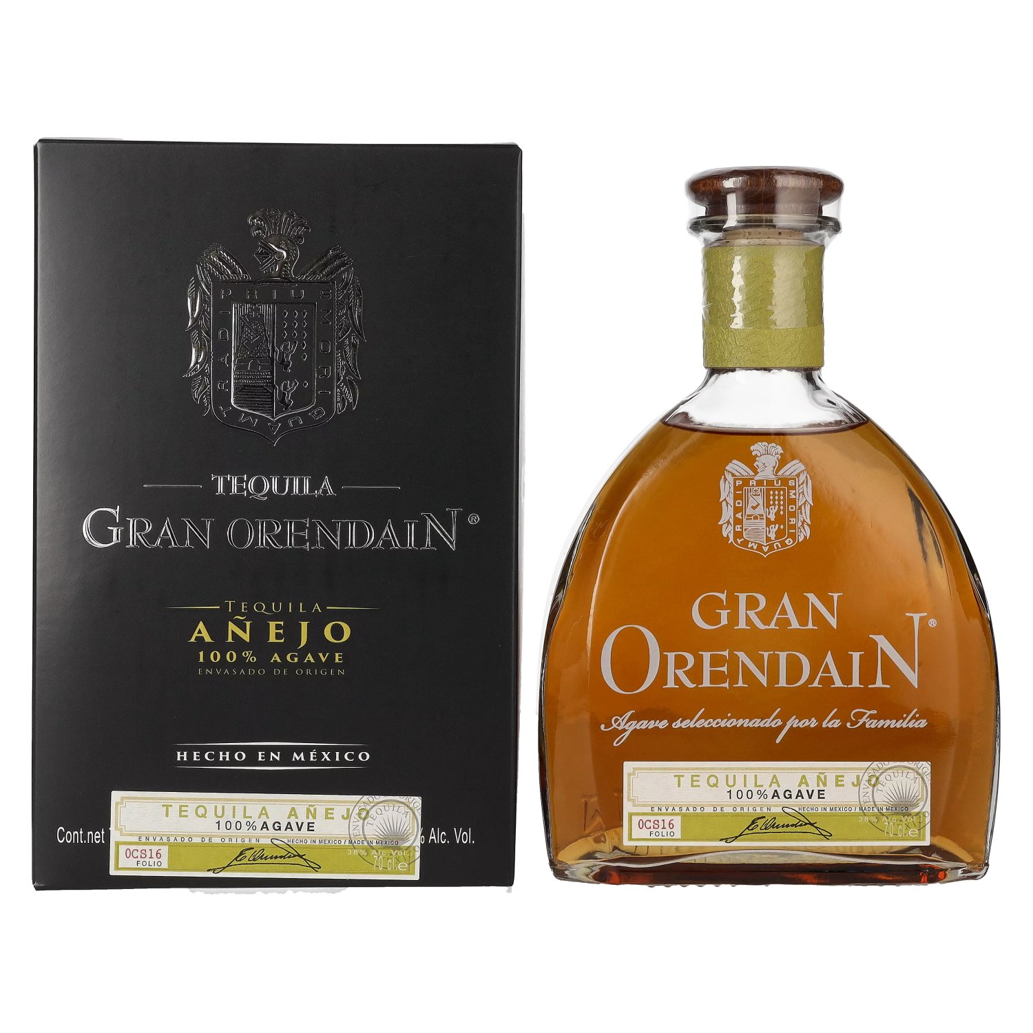 Gran Orendain Tequila AÑEJO Vol. 100% Agave 38% Giftbox in 0,7l