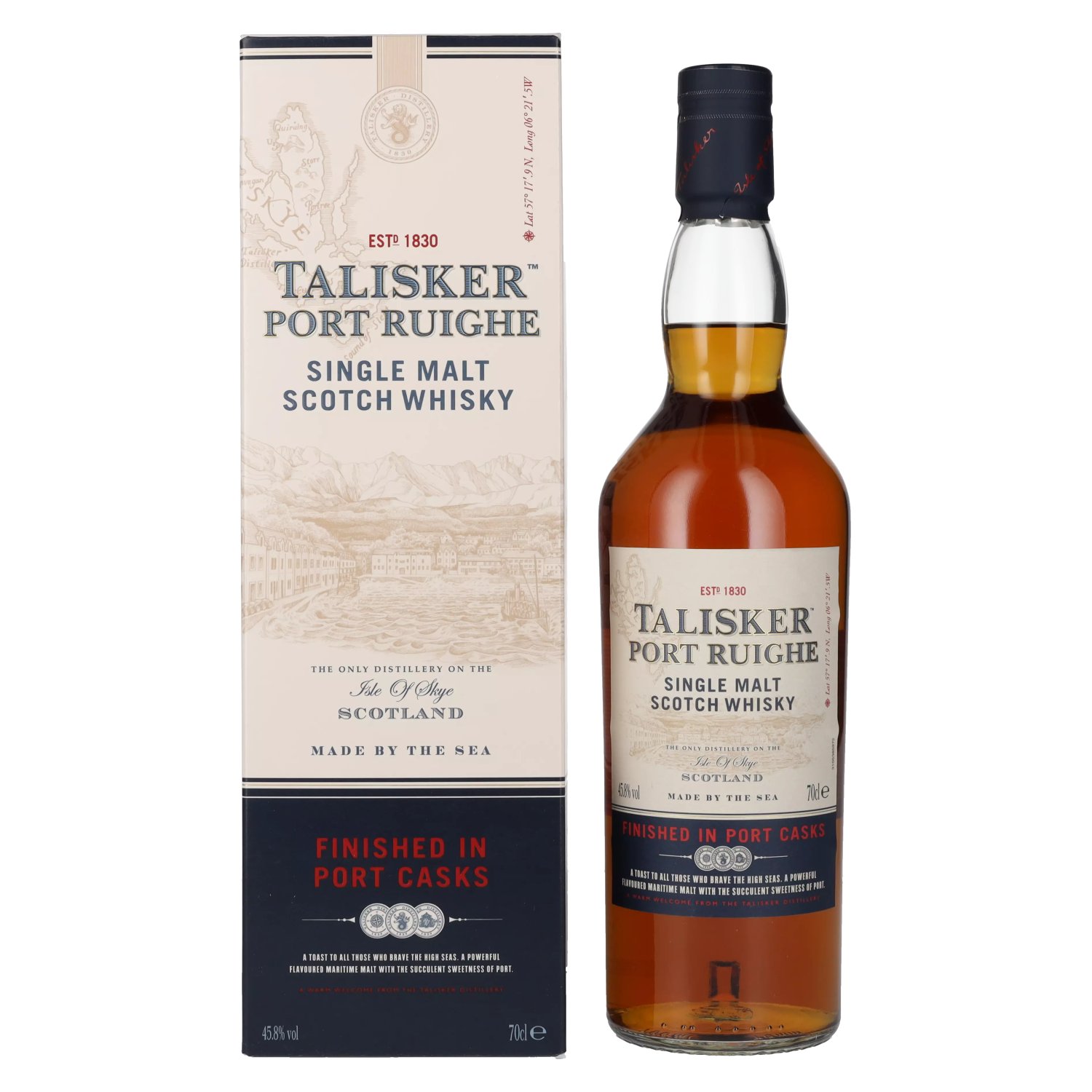 45,8% Vol. Talisker Whisky 0,7l Scotch Single PORT Malt Geschenkbox RUIGHE in