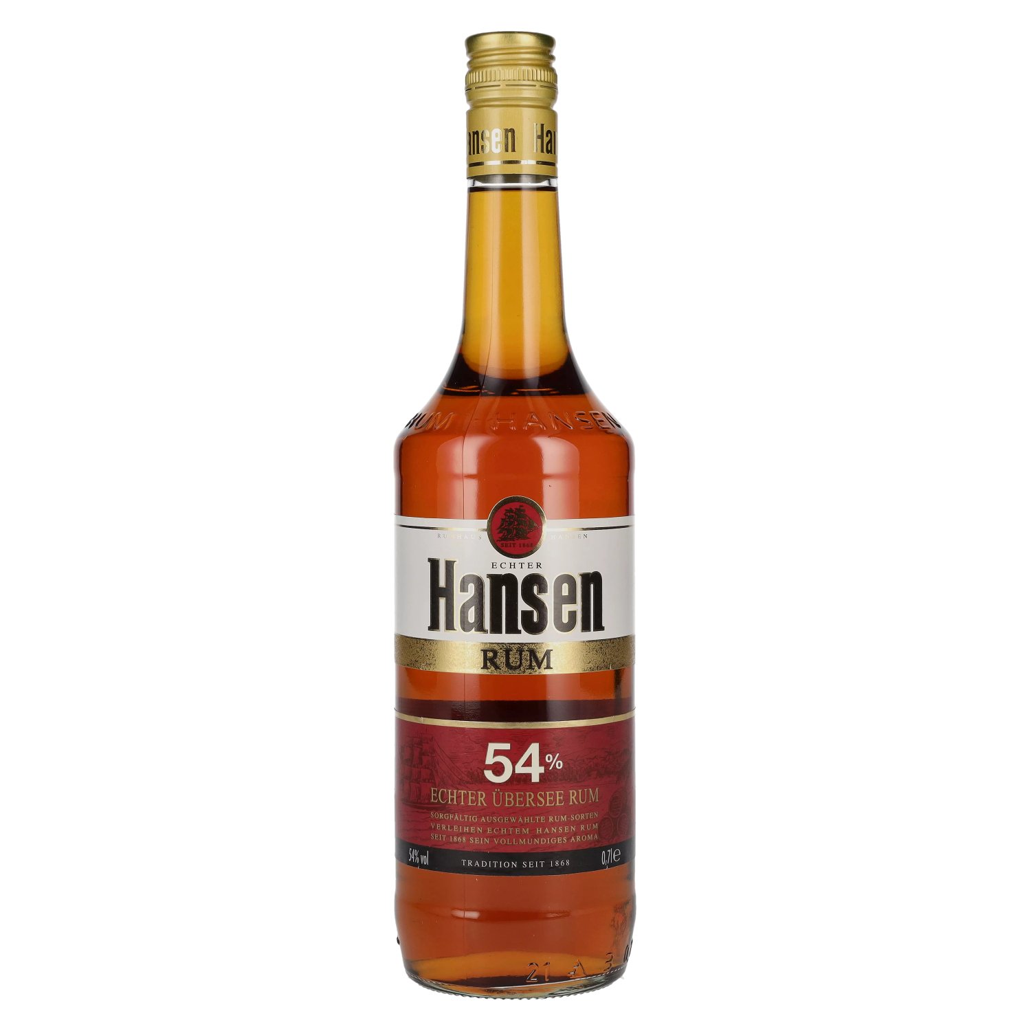 0,7l Hansen Echter Übersee Rum Vol. delicando - Rum 54%