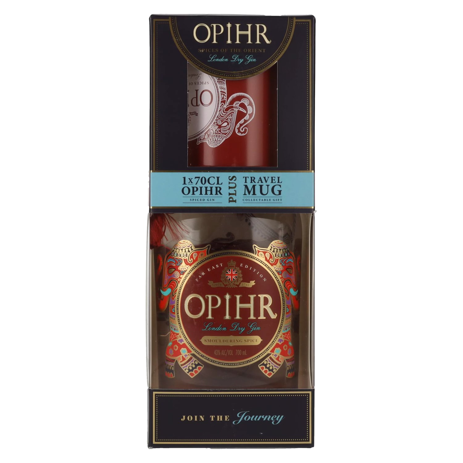 Opihr London Travel Dry EDITION 43% Vol. Mug 0,7l EAST Gin in mit FAR Geschenkbox