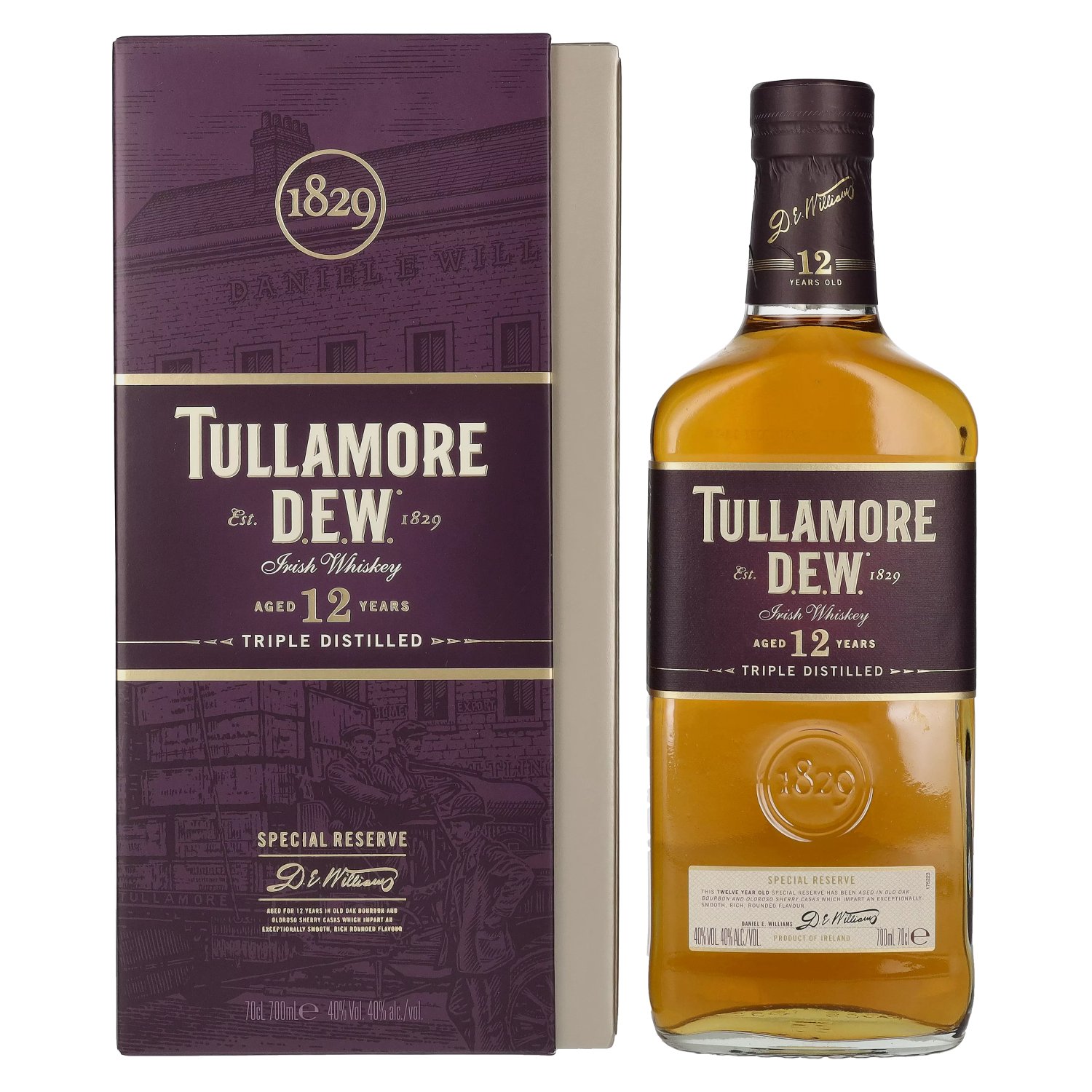40% Reserve Tullamore 12 D.E.W. Old 0,7l Irish Vol. Whiskey in Years Giftbox Special