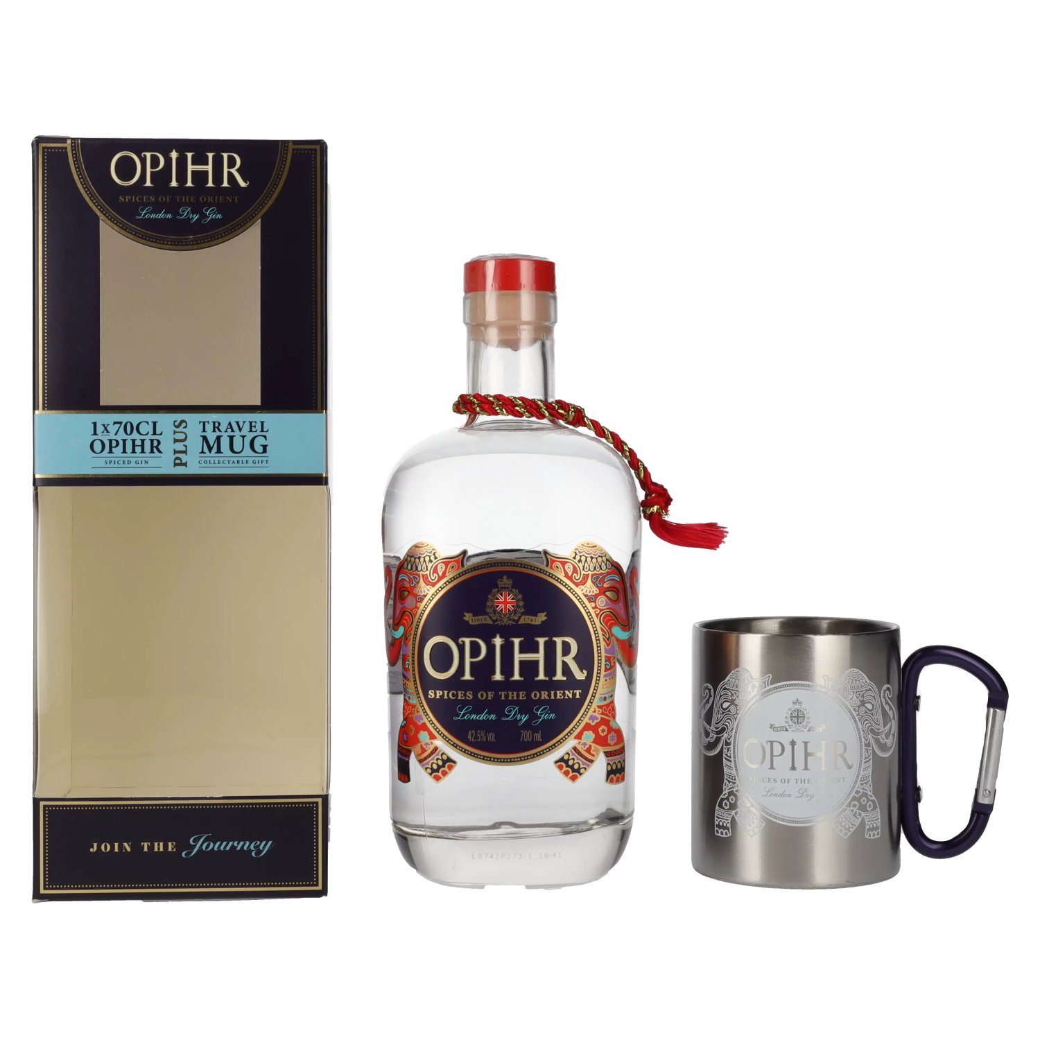 Mug Vol. Gin Travel in 42,5% SPICED Giftbox Opihr 0,7l London ORIENTAL with Dry