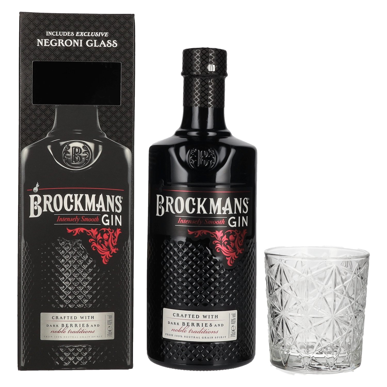 Giftbox 0,7l Vol. Intensly GIN glass in Brockmans with 40% Smooth PREMIUM