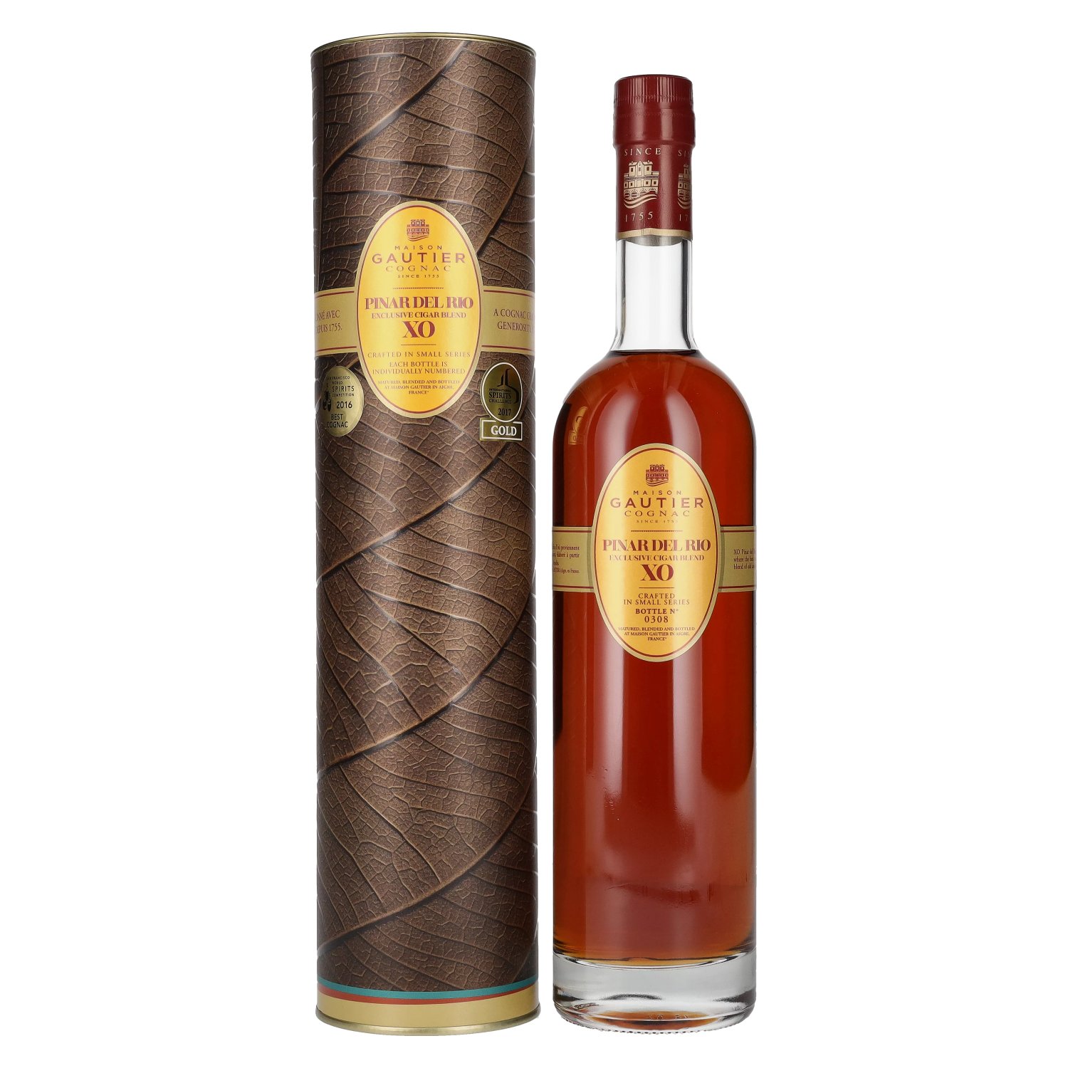 Gautier Cognac XO PINAR DEL Cigar Blend in Exclusive RIO 0,7l 41,2% Vol. Geschenkbox