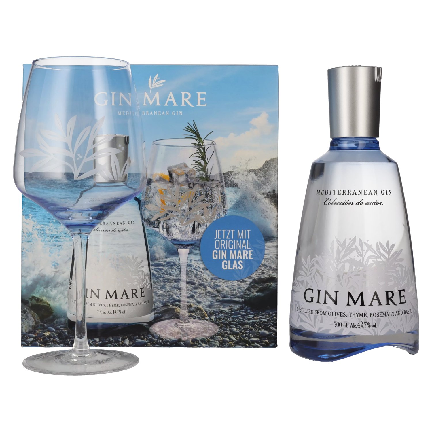 Gin Mare Mediterranean Gin 0,7l with 42,7% Vol. glass in Giftbox